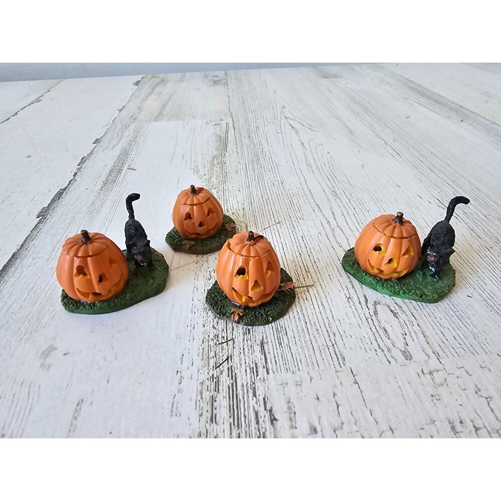 Lemax pumpkin‎ cat Halloween decor jack-o'-lantern accessories